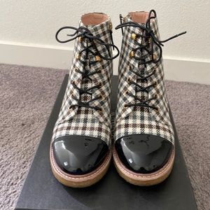Slightly used JCrew Plaid Boots.